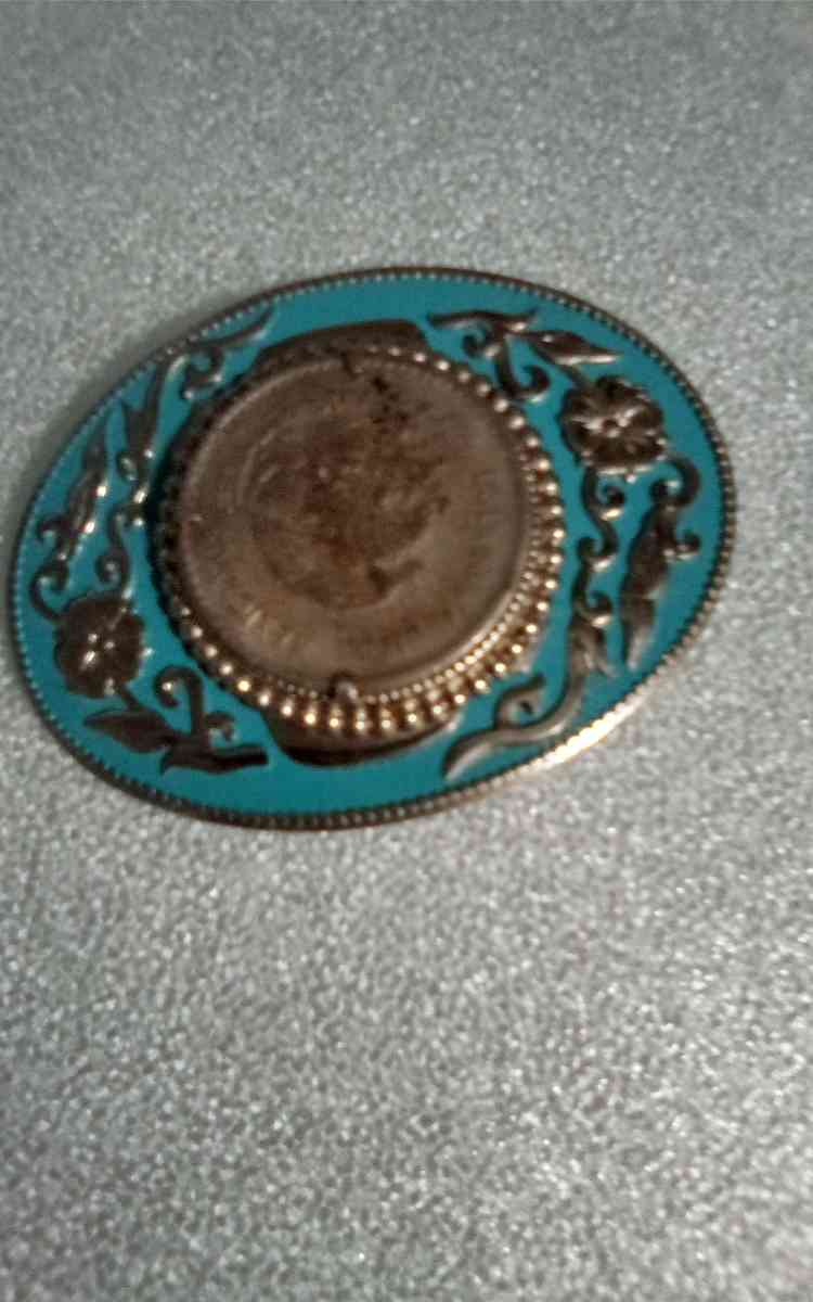 stainless steel and turquoise belt buckle - Fort Smith, Arkansas - FleaMarketBay