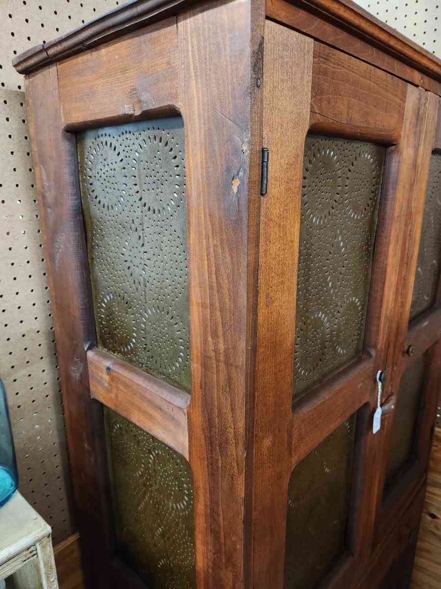 Vintage wood and punched tin pie safe - Taylorsville, North Carolina - FleaMarketBay
