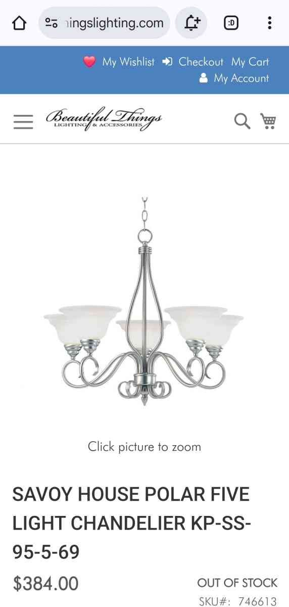 Savoy House Polar 5 Light Chandelier - Homosassa, Florida - FleaMarketBay