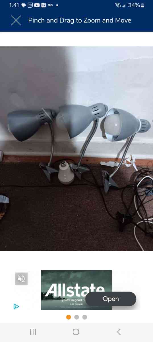 set of 5 clamp on lamps with 4060 lumen bulbs - Pensacola, Florida