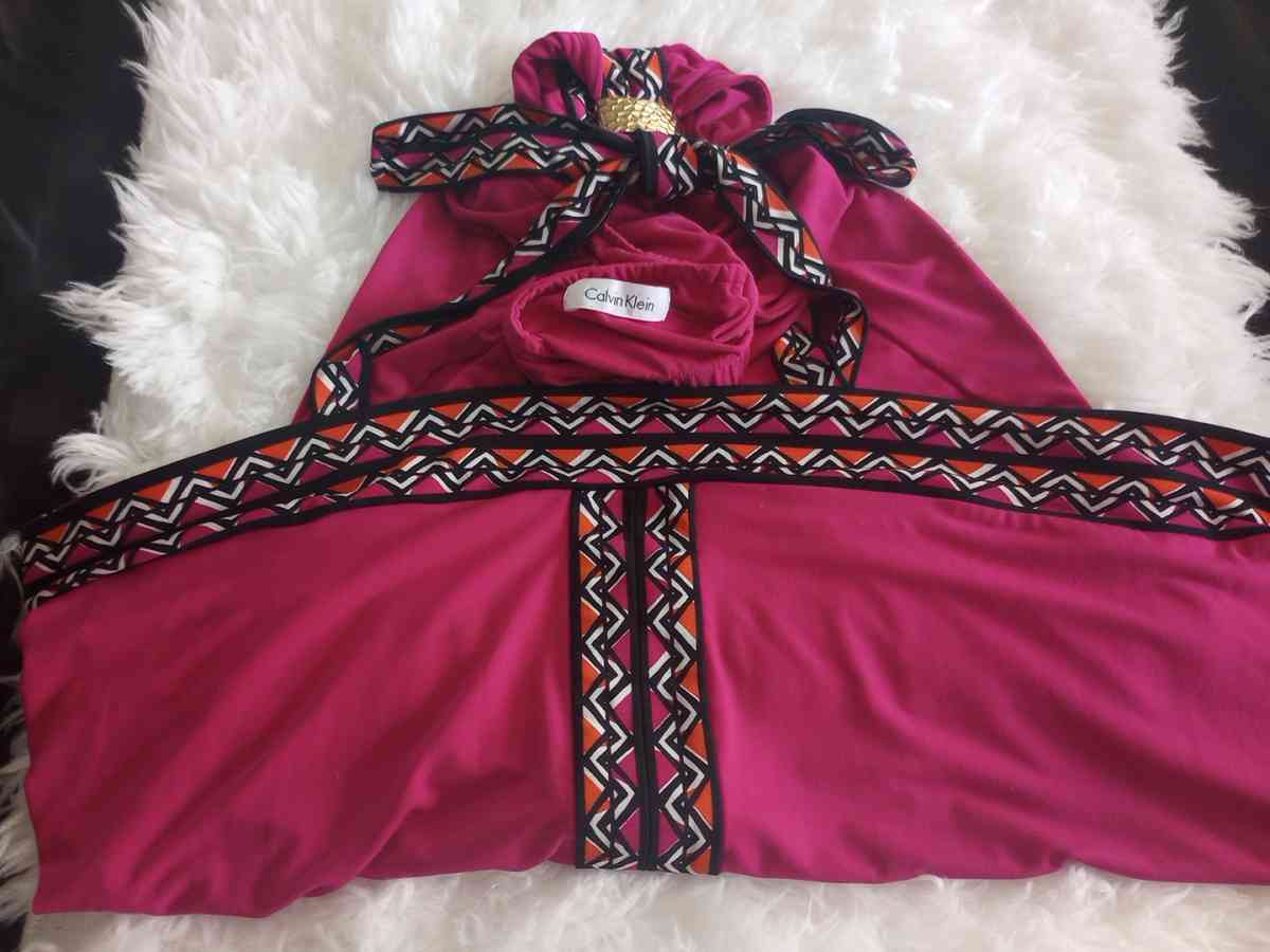 beautiful pink satin feel dress Calvin Clien - Fulton, New York - FleaMarketBay