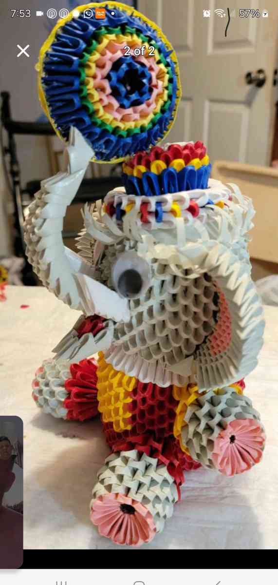 3d origami Elephant - Anderson, California - FleaMarketBay