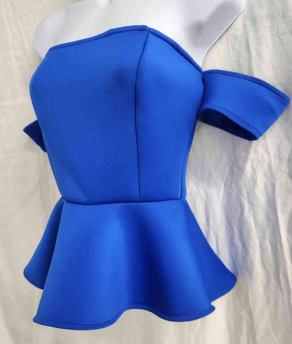 Guess Peplum Strapless Off Sholder Electric Blue Peplum Top - Kenner, Louisiana