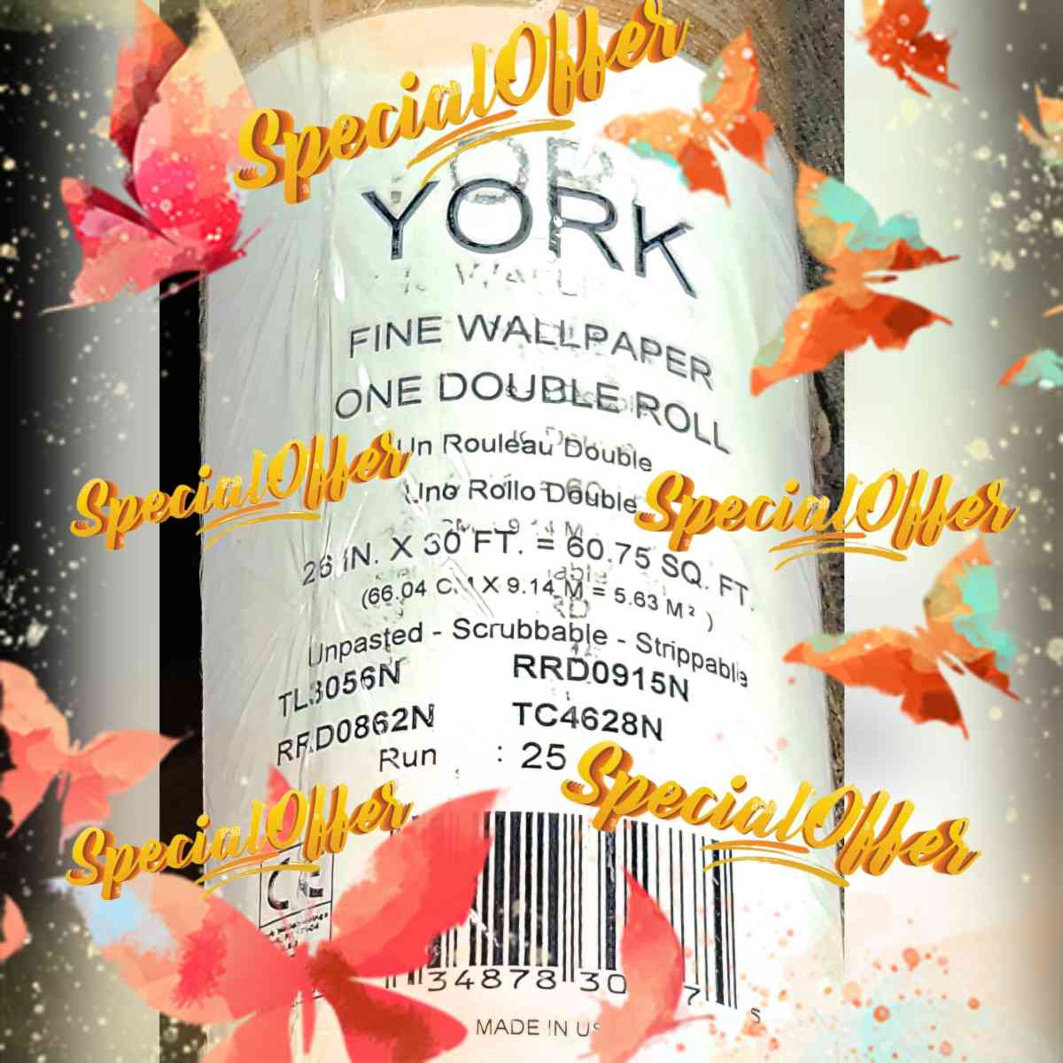 7 dbl Rolls of York ModernContemporary Gold Silver Metallic - Kenner, Louisiana - FleaMarketBay