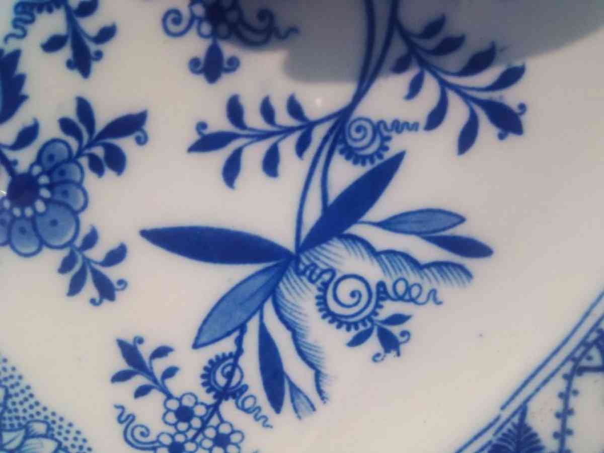 Large Meissen England Flow Blue Deep Serving Platter 1825 - Dayton, Ohio - FleaMarketBay