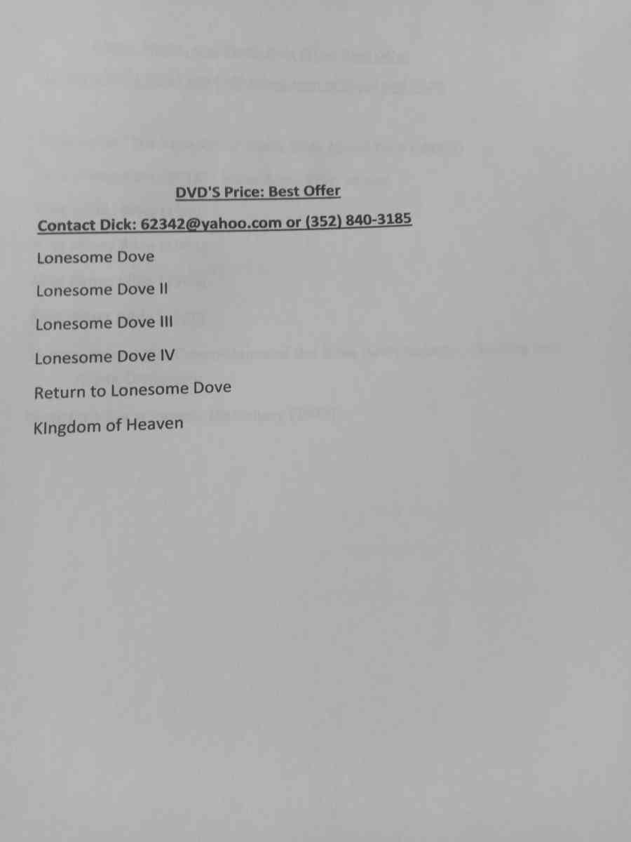 Additional DVDs - Ocala, Florida