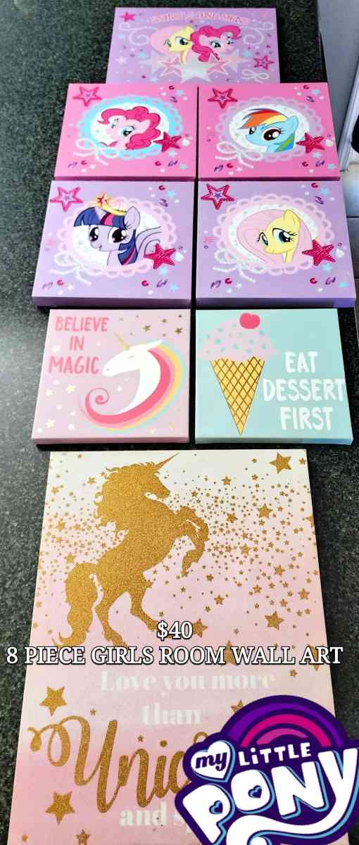 8 Piece Girls Room My Little Pony Wall Art 40  OBO - Manteca, California - FleaMarketBay
