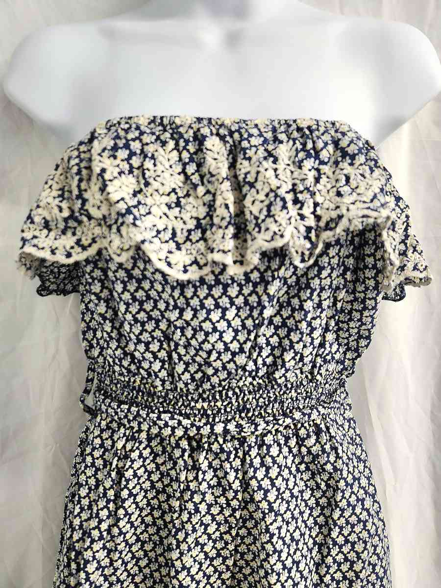 Poetry Off Shoulder Ruffled Bodice Embroidered Tunic Dress - Kenner, Louisiana - FleaMarketBay