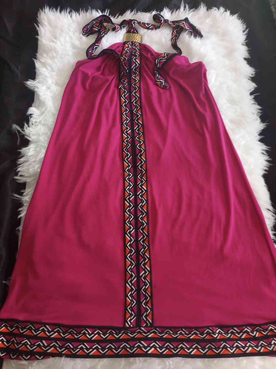 beautiful pink satin feel dress Calvin Clien - Fulton, New York - FleaMarketBay