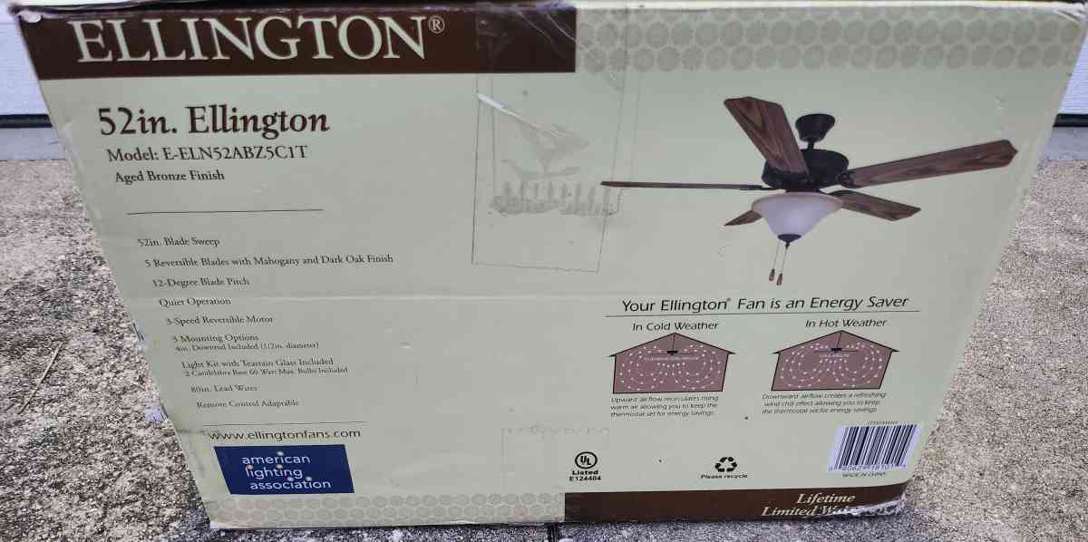 Ellington 52 Inch Ceiling Fan - Homosassa, Florida - FleaMarketBay