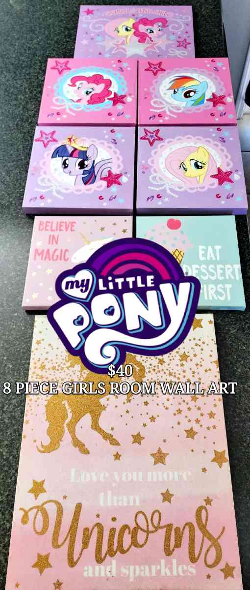 8 Piece Girls Room My Little Pony Wall Art 40  OBO - Manteca, California