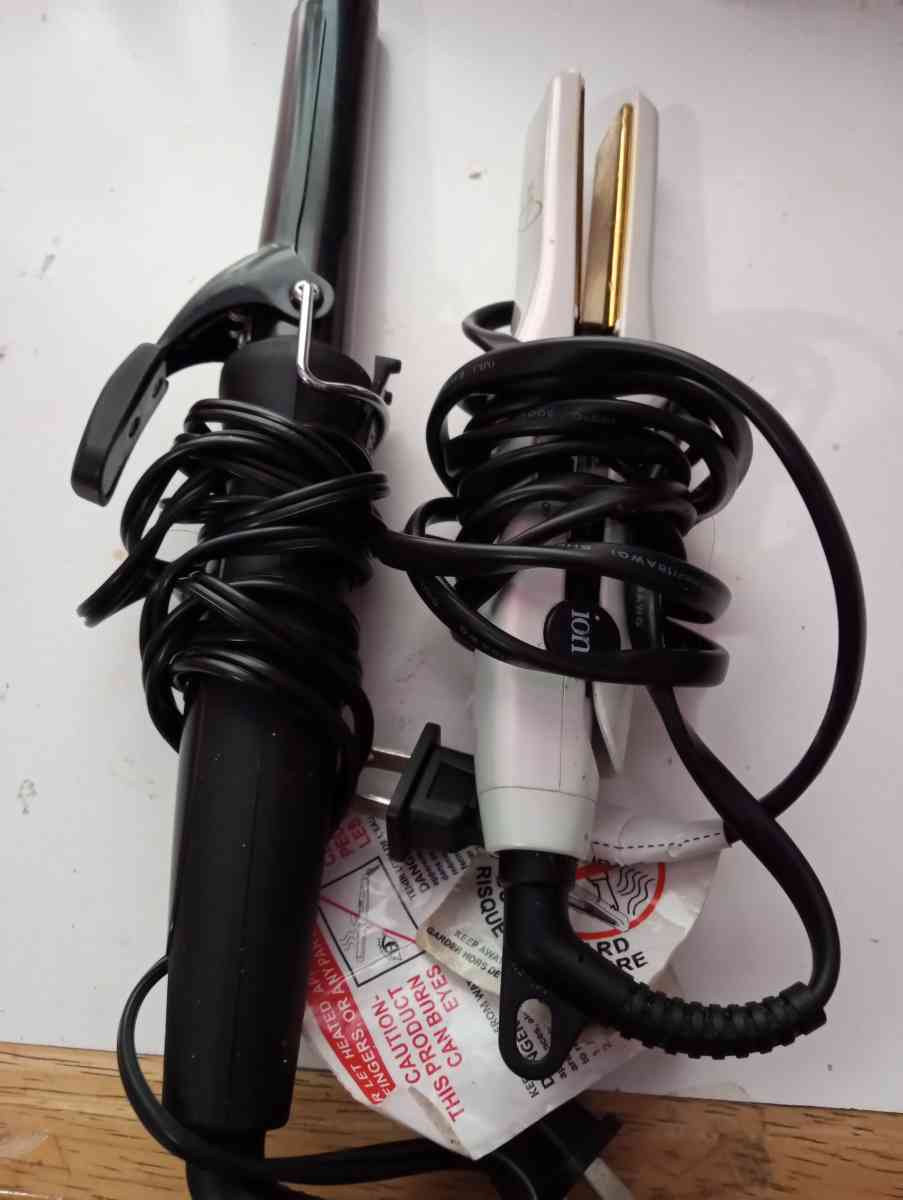 curling iron and flat iron