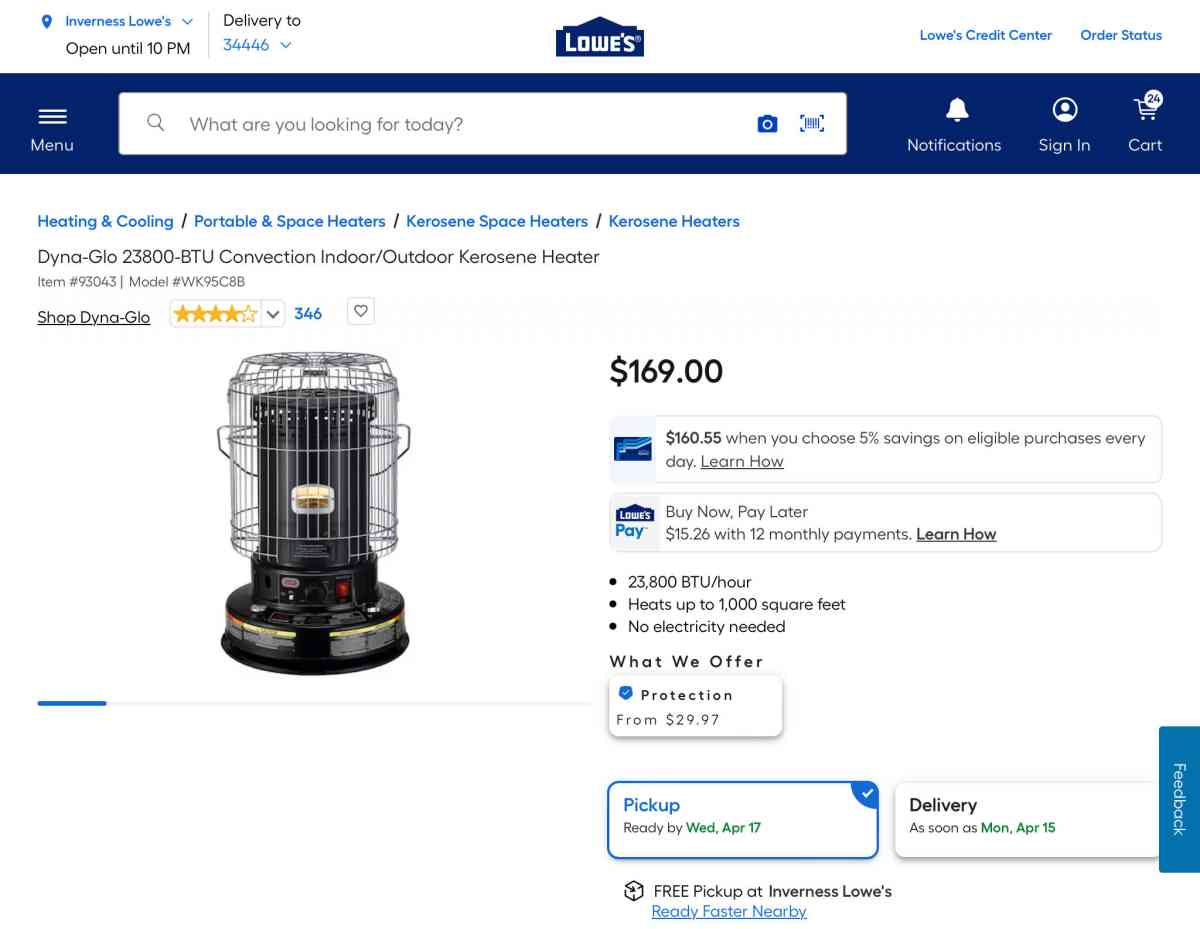 DynaGlo Portable Kerosene Convection Heater - Malaga, New Jersey - FleaMarketBay