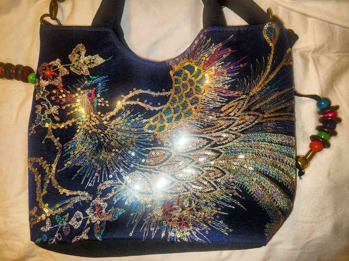 Ella and Elly Peacock Embroidery Tassel Bag - Buford, Georgia - FleaMarketBay