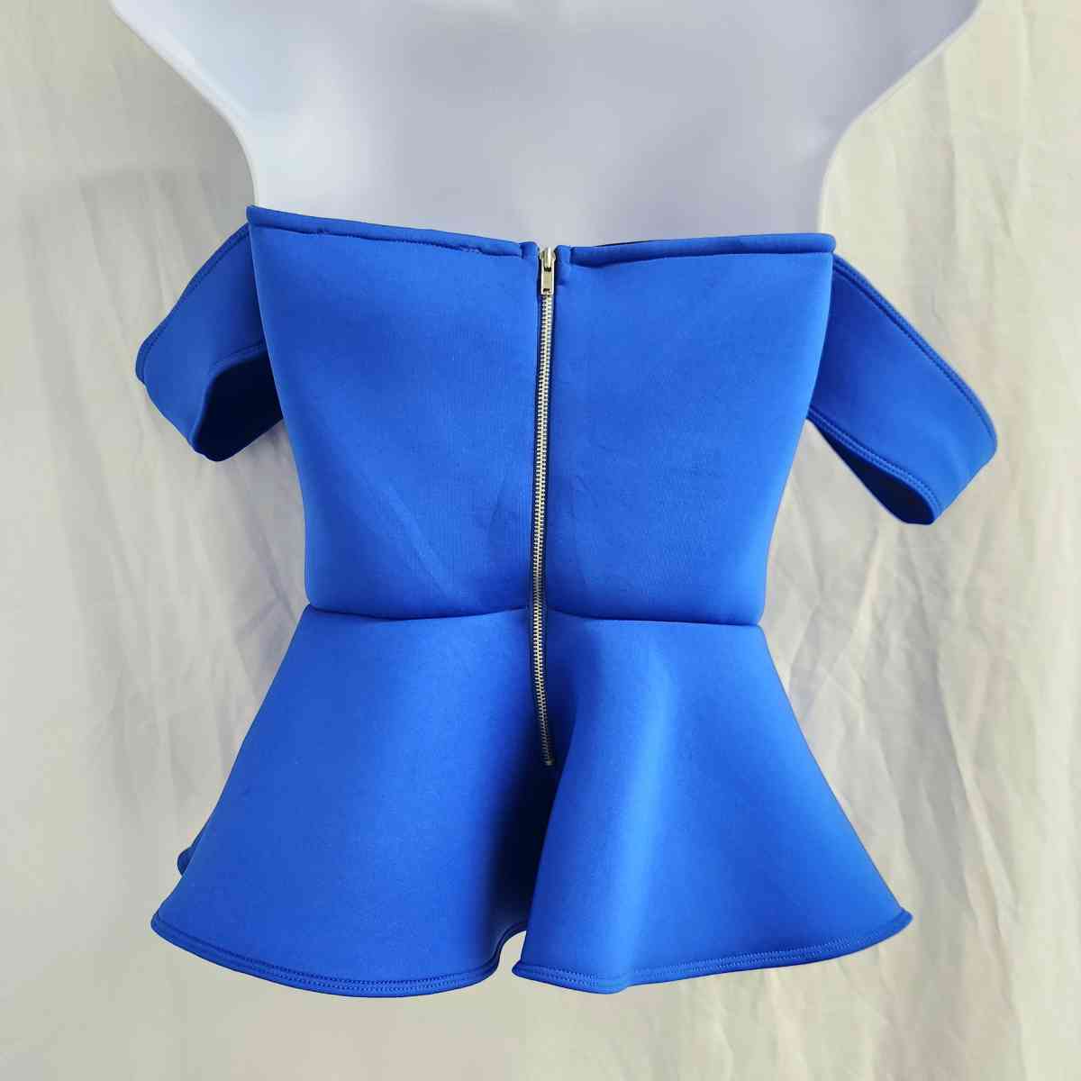 Guess Peplum Strapless Off Sholder Electric Blue Peplum Top - Kenner, Louisiana - FleaMarketBay
