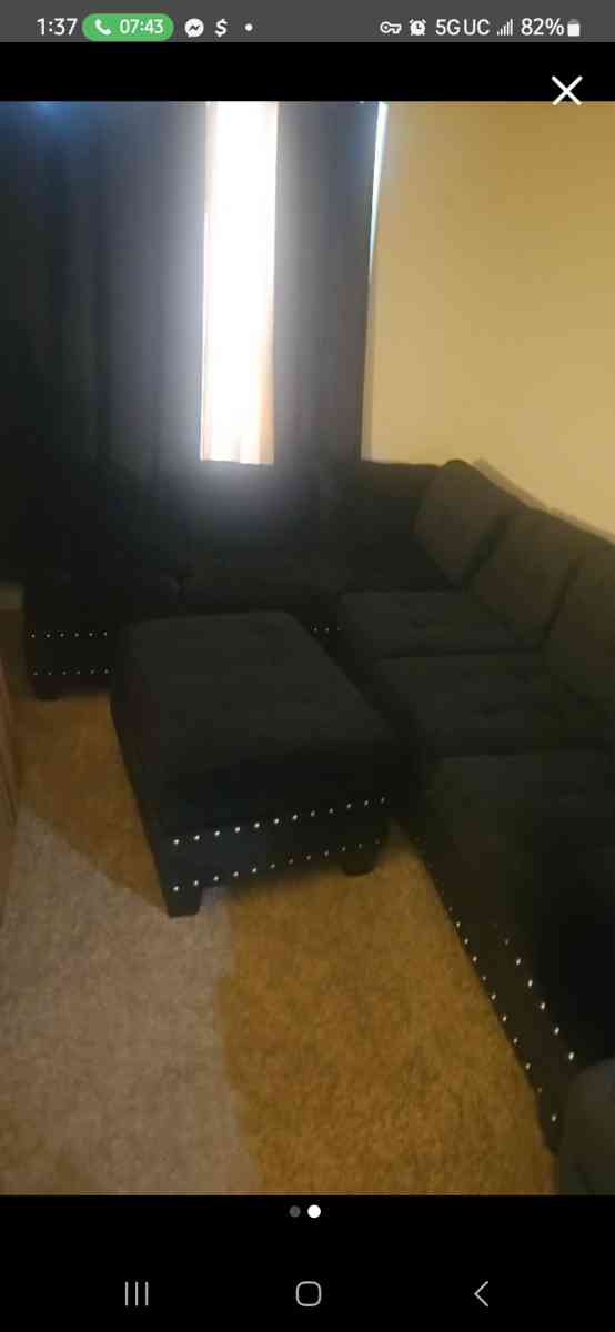 2 piece sectional with ottoman - Washington Navy Yard, District of Columbia - FleaMarketBay