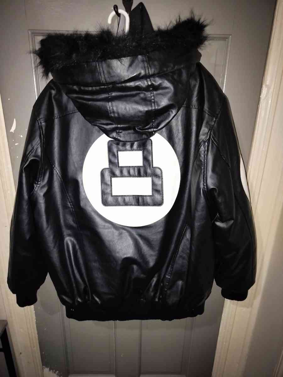 Faux Leather 8Ball Jacket w Hood - Jersey City, New Jersey