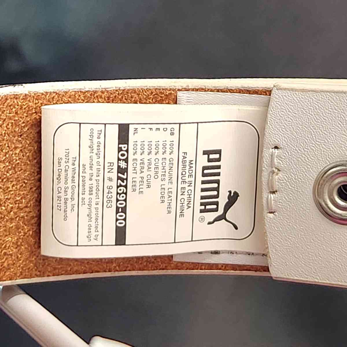 Puma Womens White Regent Fitted Leather Belt Size S - Kenner, Louisiana - FleaMarketBay