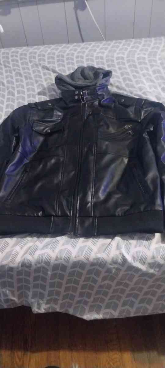 Leather jacket with hoodie - Philadelphia, Pennsylvania