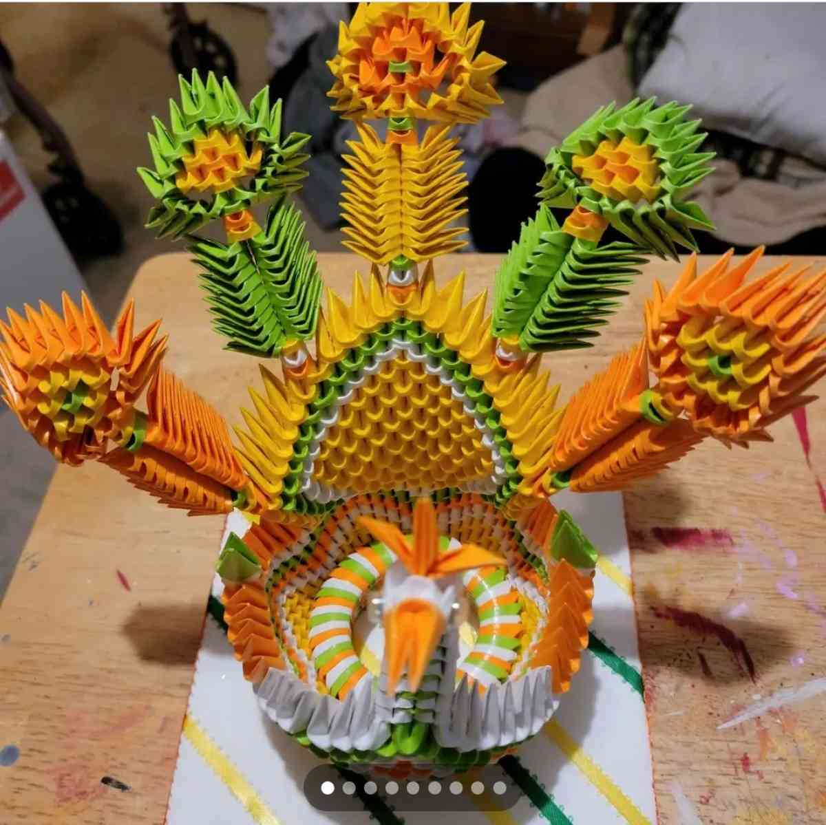 3d origami Fiesta Peacock