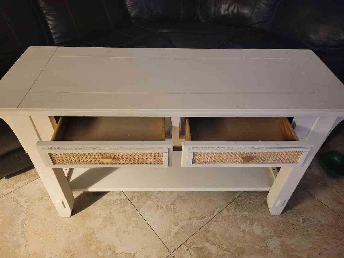 Console Table with Woven Drawer Fronts - Fort Lauderdale, Florida - FleaMarketBay