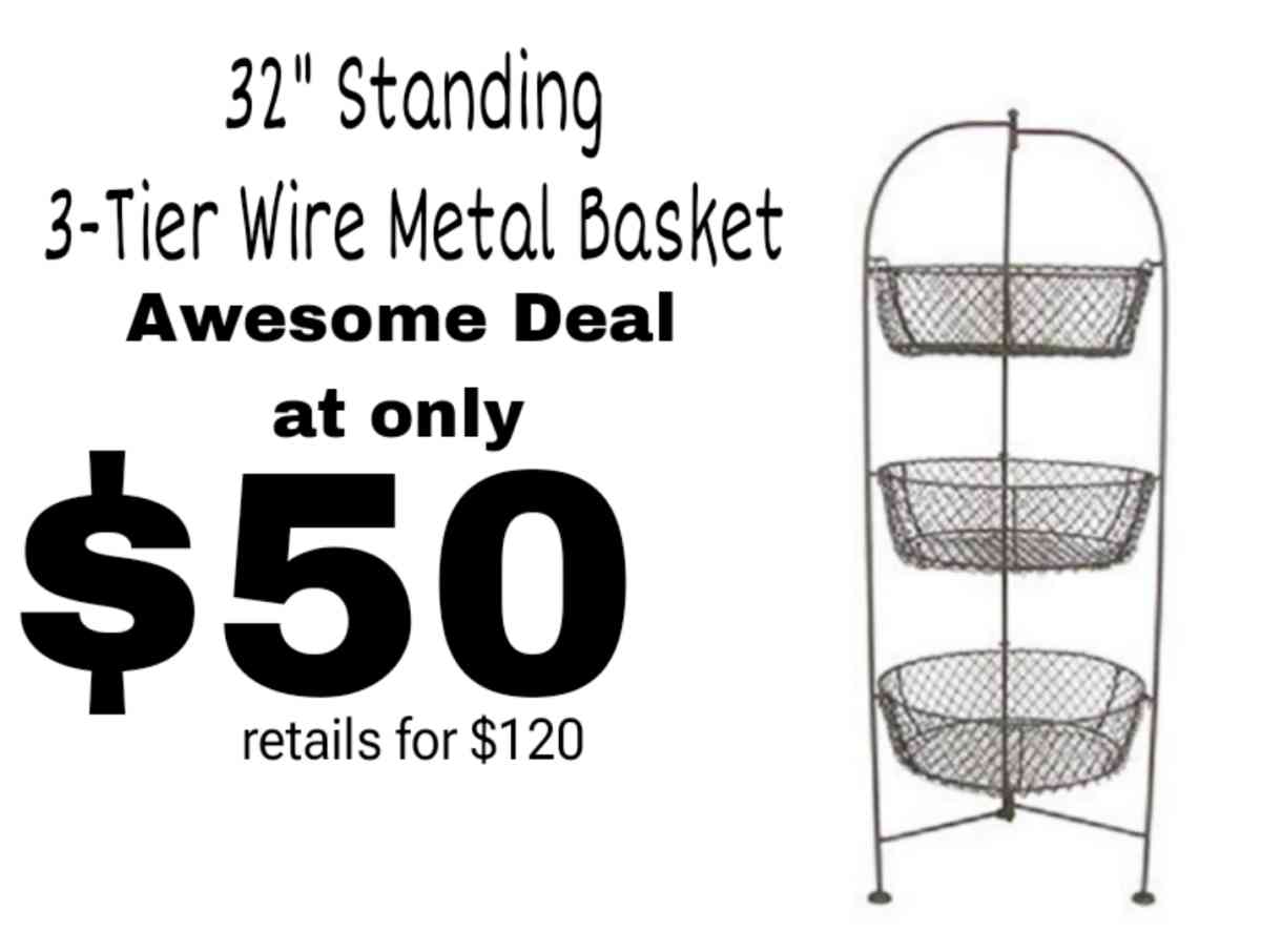 32 Standing 3Tier Wire Metal Basket - Tulsa, Oklahoma