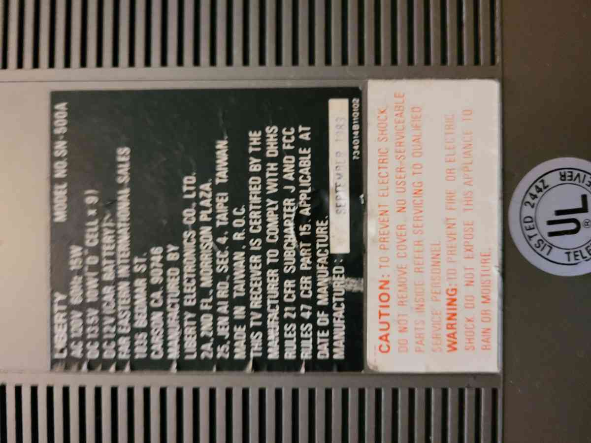 Vintage Liberty 1983 SN500A Portable TV Radio Tape Player - Gloucester Point, Virginia - FleaMarketBay