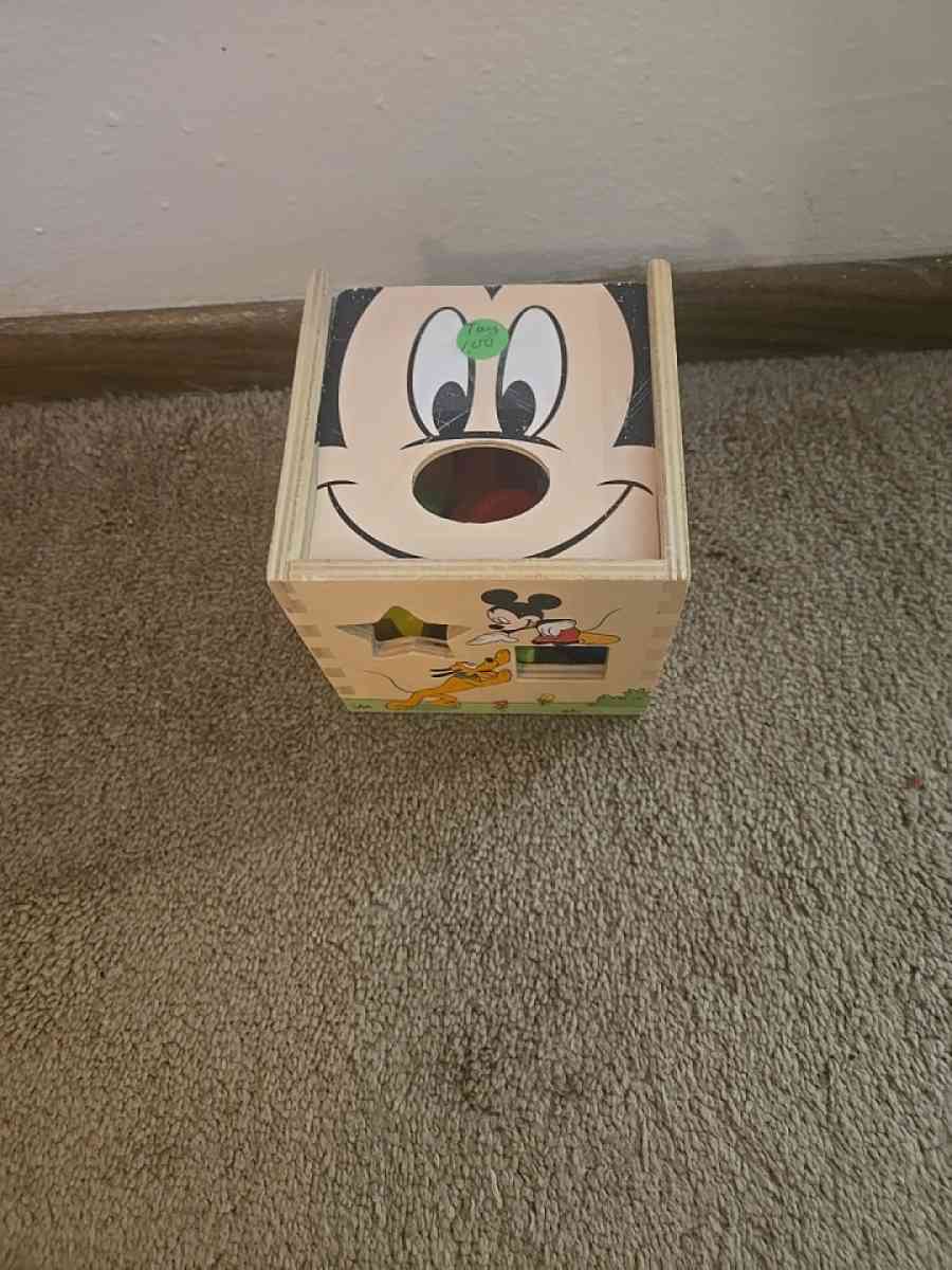 Disney Baby Mickey Mouse Wooden Shape Sorting Cube - Ripon, Wisconsin - FleaMarketBay