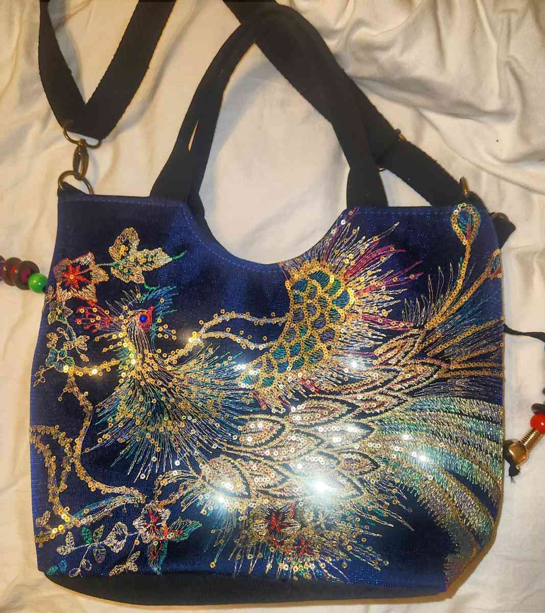 Ella and Elly Peacock Embroidery Tassel Bag - Buford, Georgia - FleaMarketBay