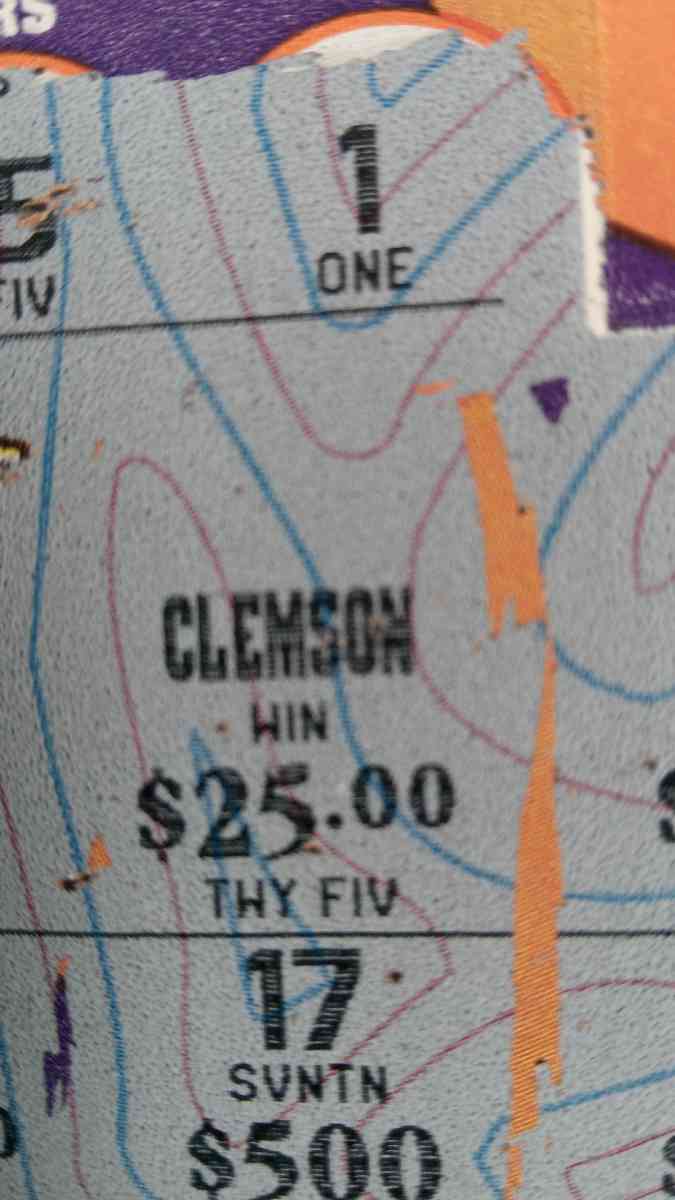 a 5 dollar winning Clemson scratch off - Spartanburg, South Carolina