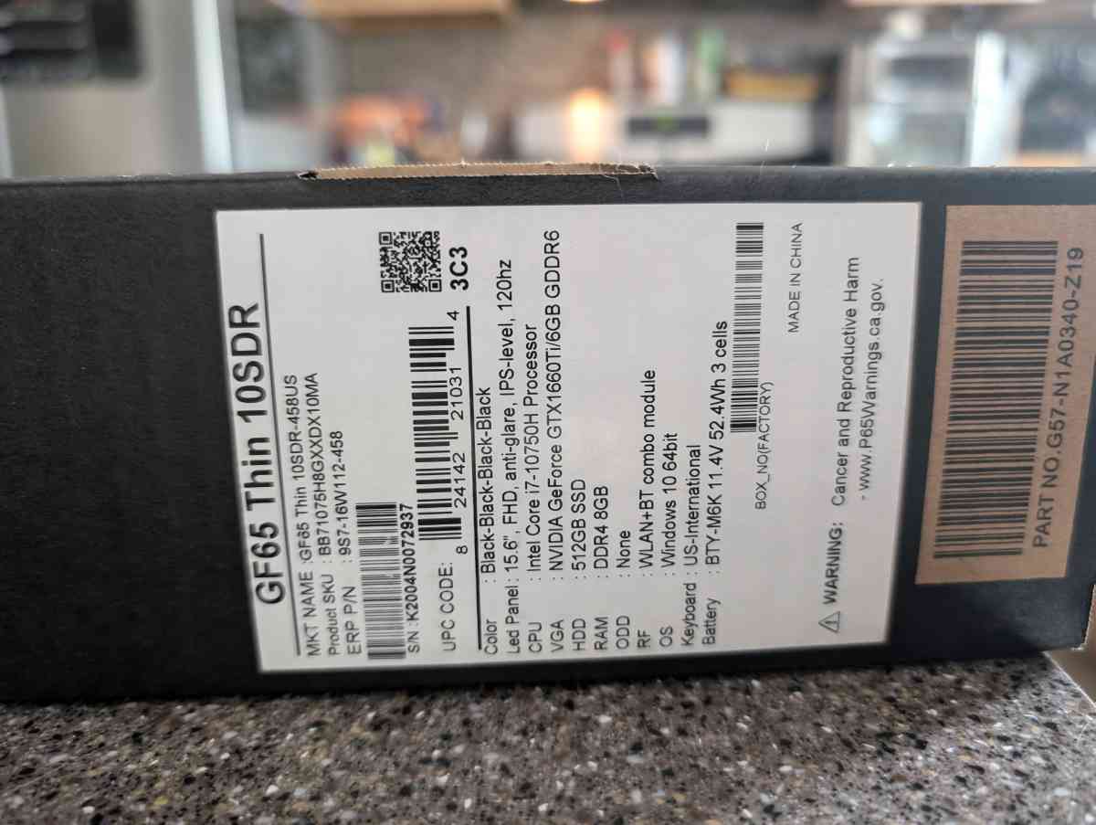 MSI GF65 Thin Gaming Laptop - Cedar Rapids, Iowa - FleaMarketBay