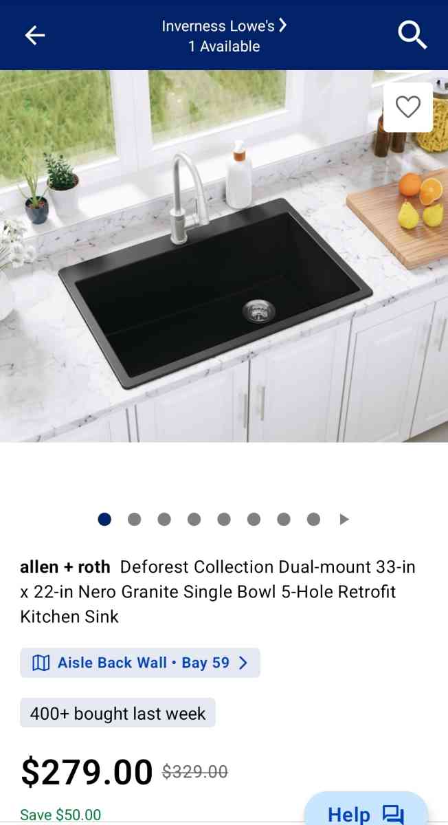 Allen Roth Deforest Collection Kitchen Sink - Homosassa, Florida - FleaMarketBay