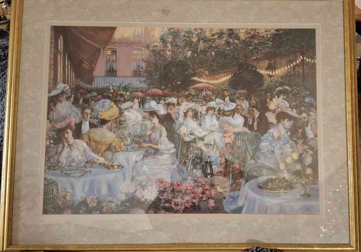 1904 signed Jeanniot painting - Fountain Inn, South Carolina