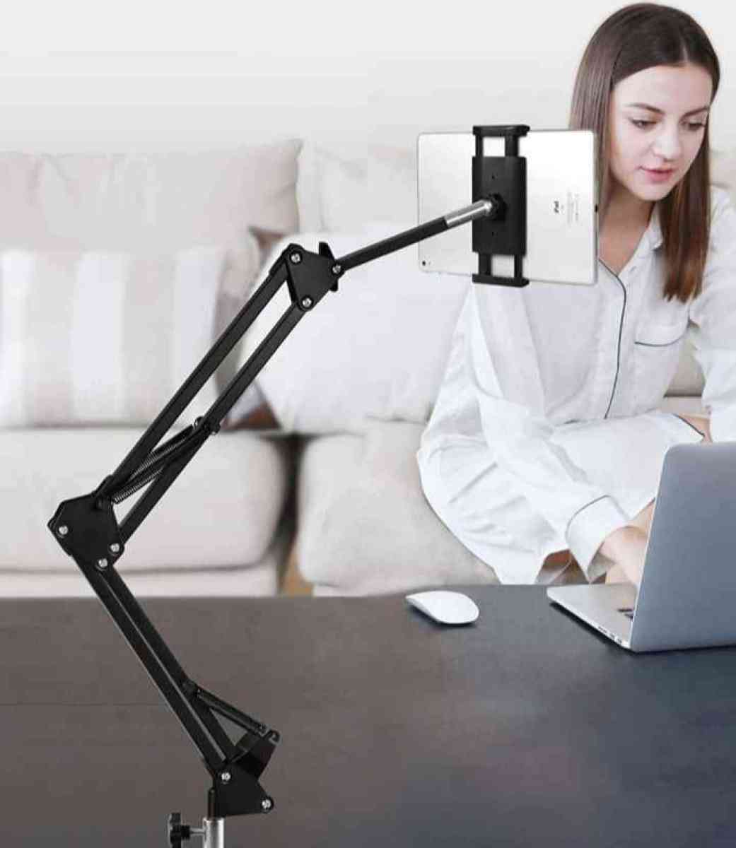 Tablet stand adjustable for bed or table