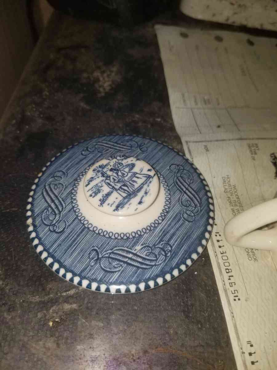 Currier Ives Sugar Bowl Porcelain - Brazoria, Texas