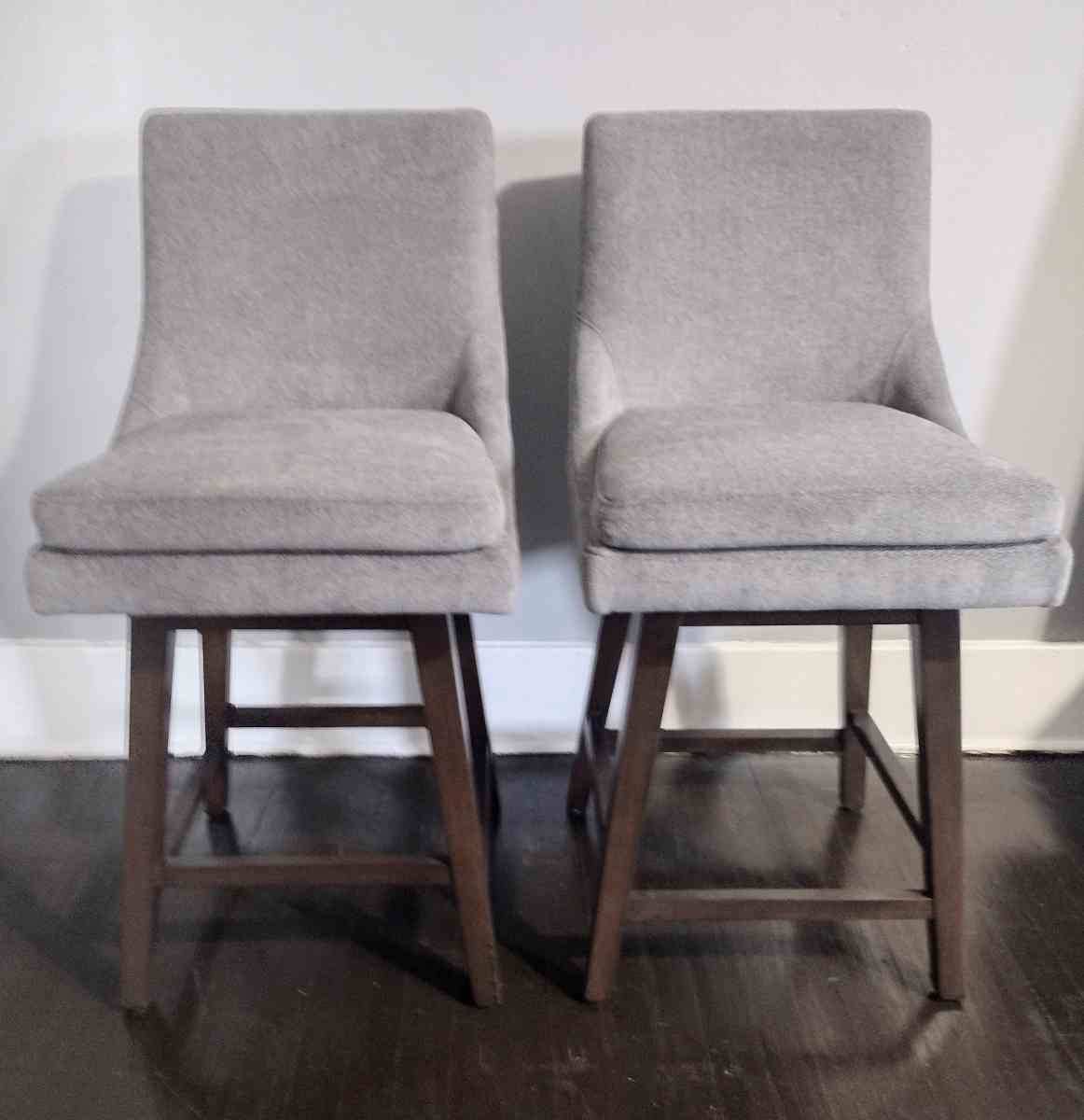 Lissa Fog Fabric Swivel Counter Stool Set - Detroit, Michigan - FleaMarketBay