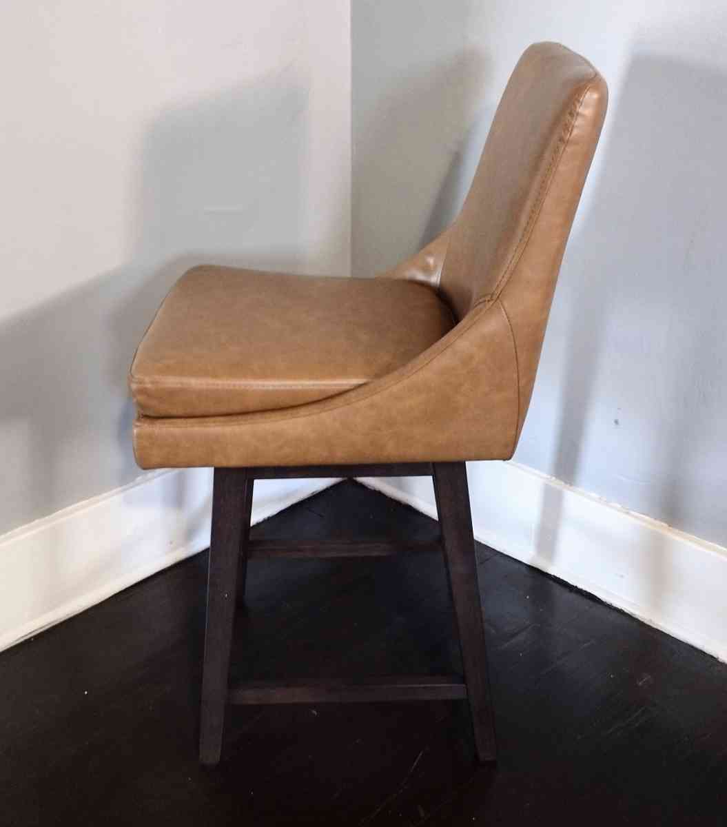 Lissa Saddle Brown Faux Leather Swivel Counter Stool - Detroit, Michigan - FleaMarketBay