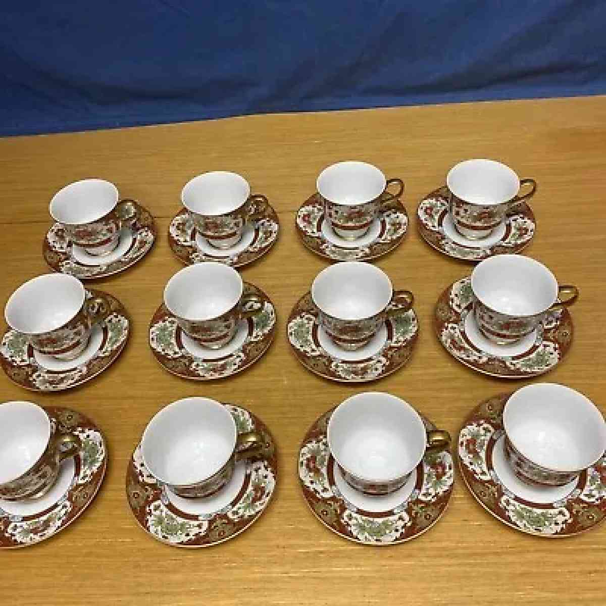 12 Sets Sango China Kyoto Footed Cup  Saucers  Japan - Brazoria, Texas - FleaMarketBay