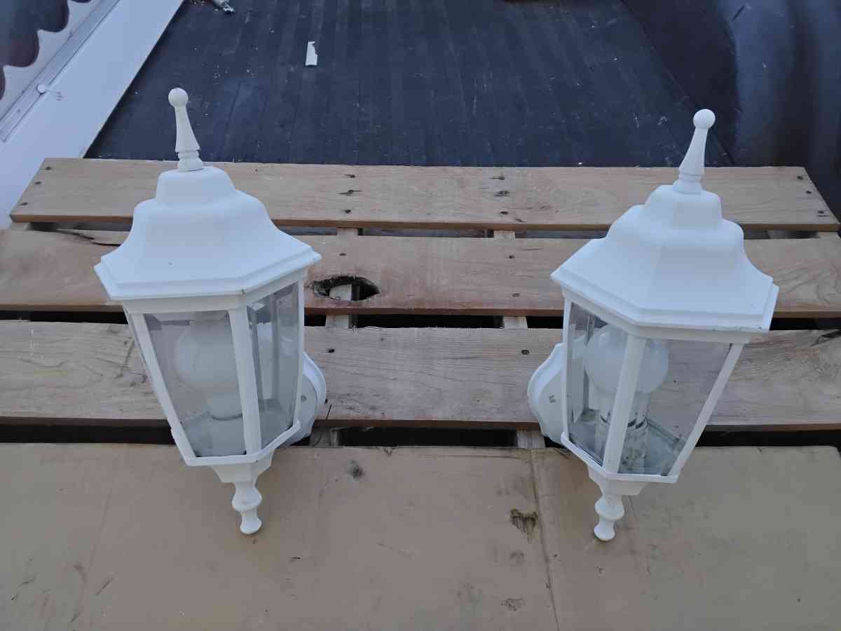 White WallMount Lighting Central Park StyleTwilight Sentinel