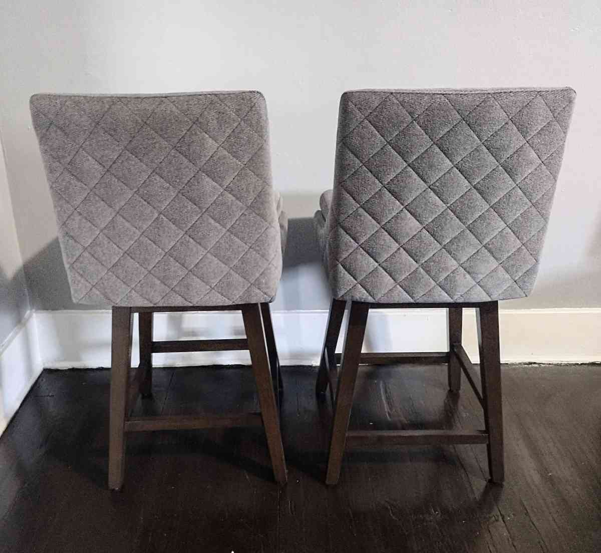 Lissa Fog Fabric Swivel Counter Stool Set - Detroit, Michigan - FleaMarketBay