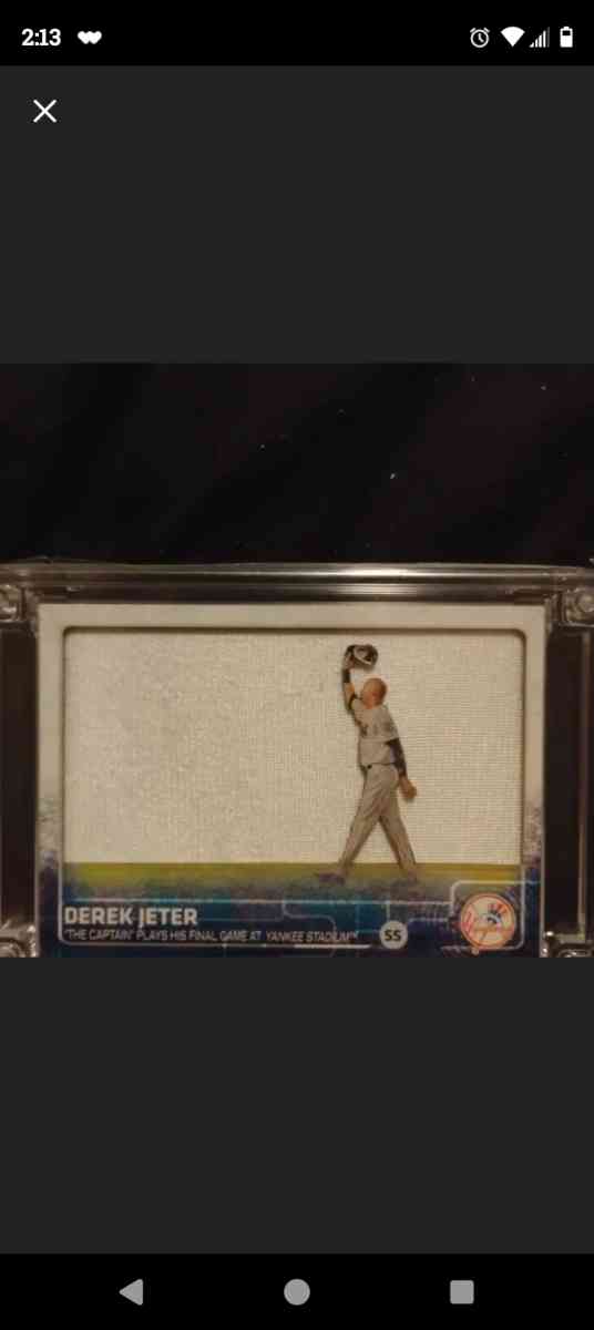 Derek Jeter Last Game Worn Pants Swatch Baseball Card - Edison, New Jersey