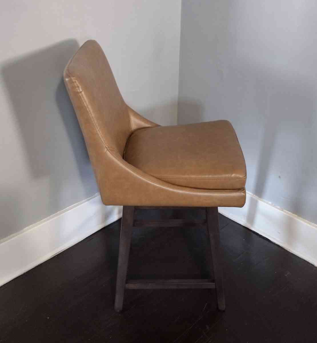 Lissa Saddle Brown Faux Leather Swivel Counter Stool - Detroit, Michigan - FleaMarketBay