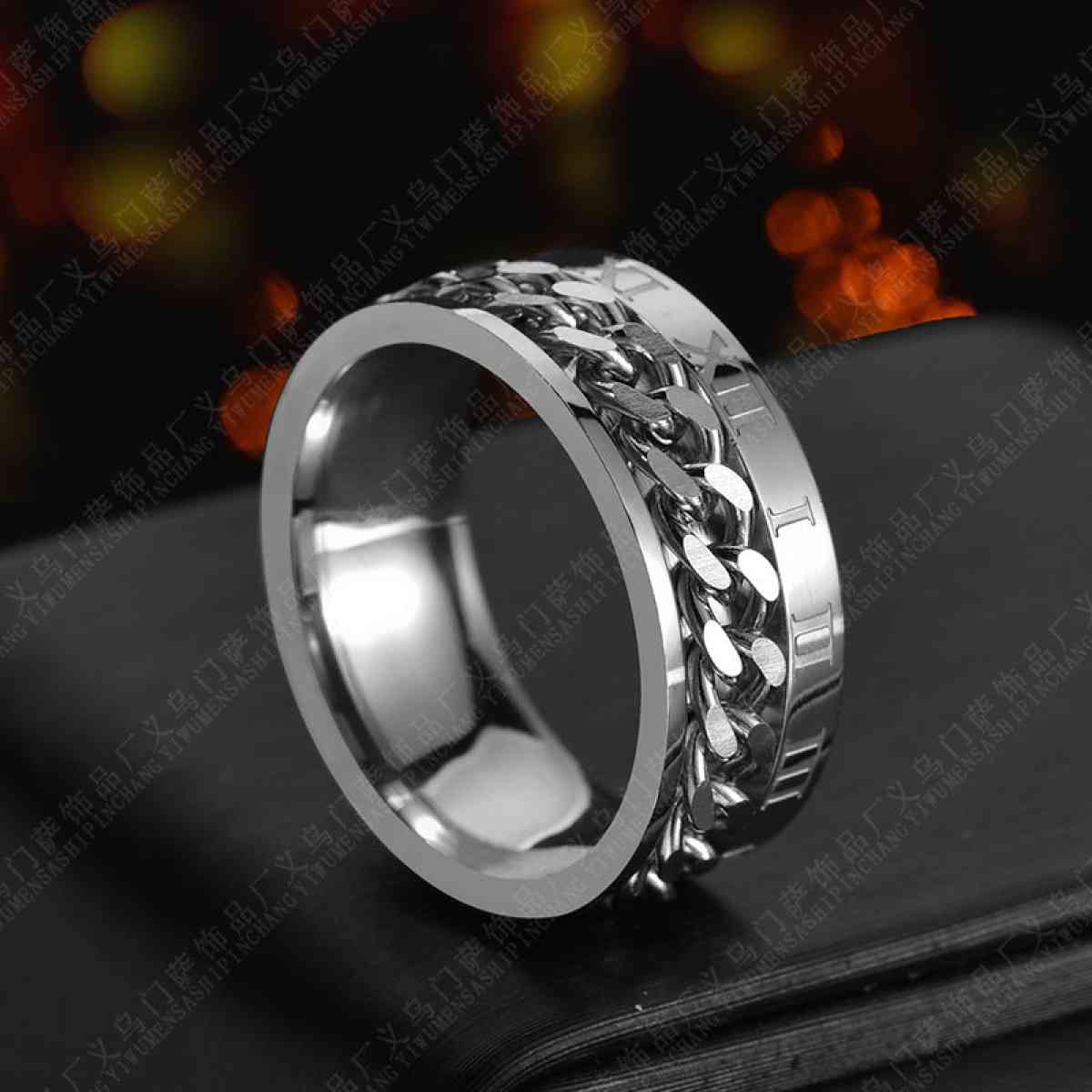 Roman Letter Chain Rings Men Digital Titanium Steel Ring - Vancouver, Washington - FleaMarketBay