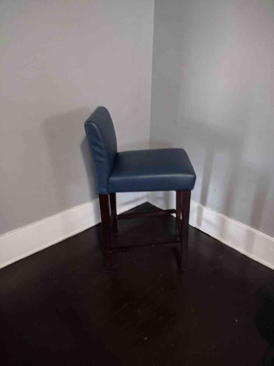 Elijah Dark Blue Faux Leather Bar Counter Stool Set of 2 - Detroit, Michigan - FleaMarketBay