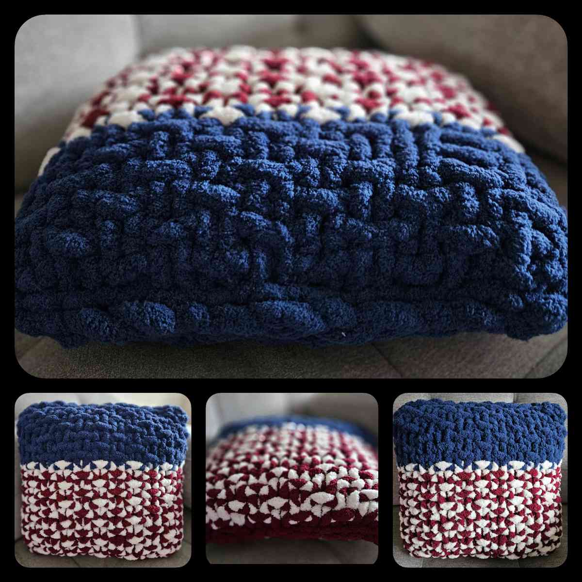 Red White and Blue Throw Pillow - Durham, North Carolina - FleaMarketBay