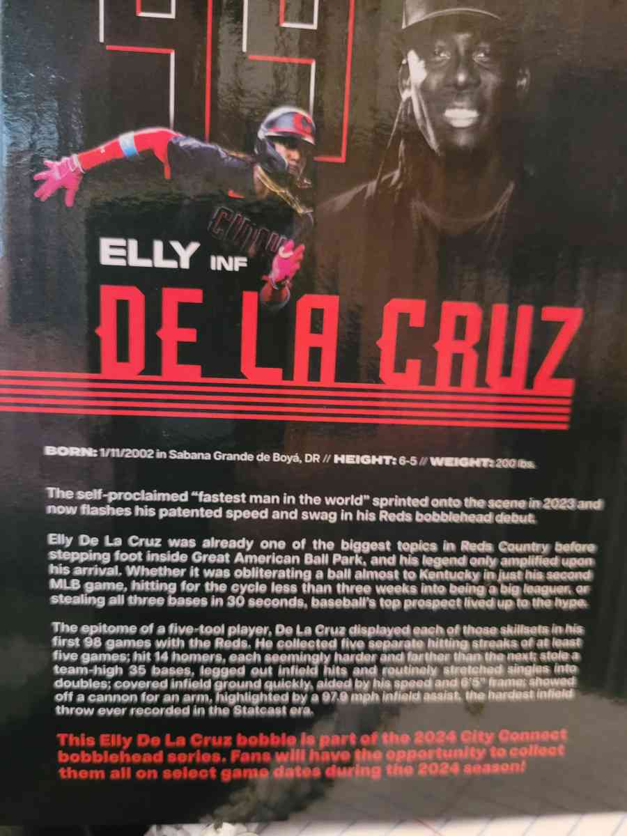 Reds baseball Bobblehead  De LA Cruz - Oxford, Ohio - FleaMarketBay