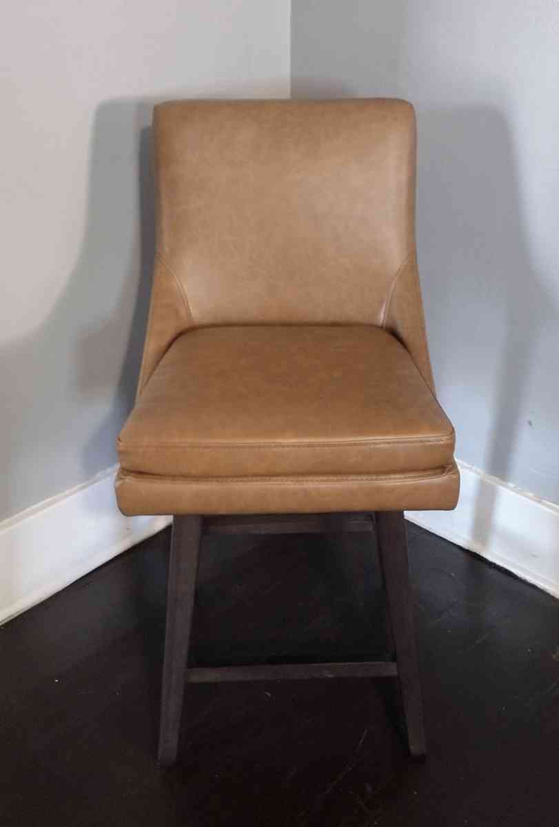 Lissa Saddle Brown Faux Leather Swivel Counter Stool - Detroit, Michigan