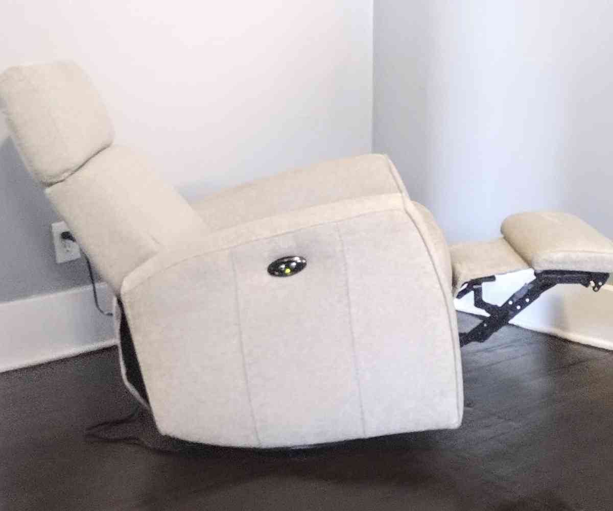 Theo Power Swivel Glider Recliner Linen Fabric Adj  Headrest - Detroit, Michigan - FleaMarketBay