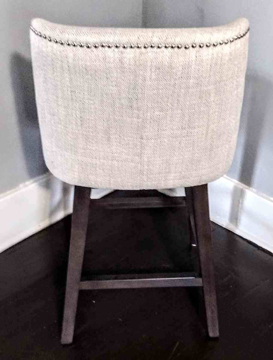 Asher Ivory Fabric Swivel Nailhead Trim Bar Counter Stool - Detroit, Michigan - FleaMarketBay