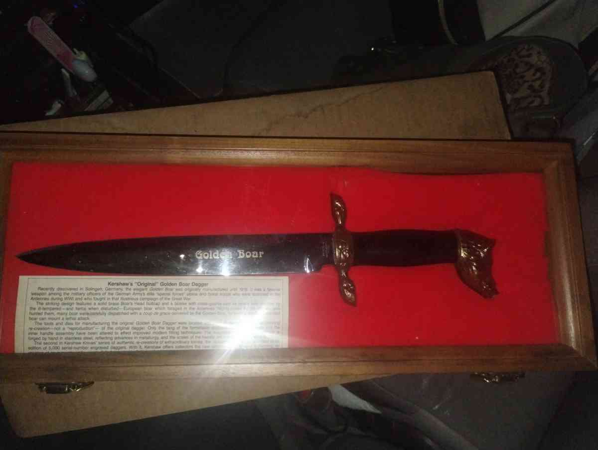 Kershaw Golden Boar Dagger - Glen Mills, Pennsylvania - FleaMarketBay